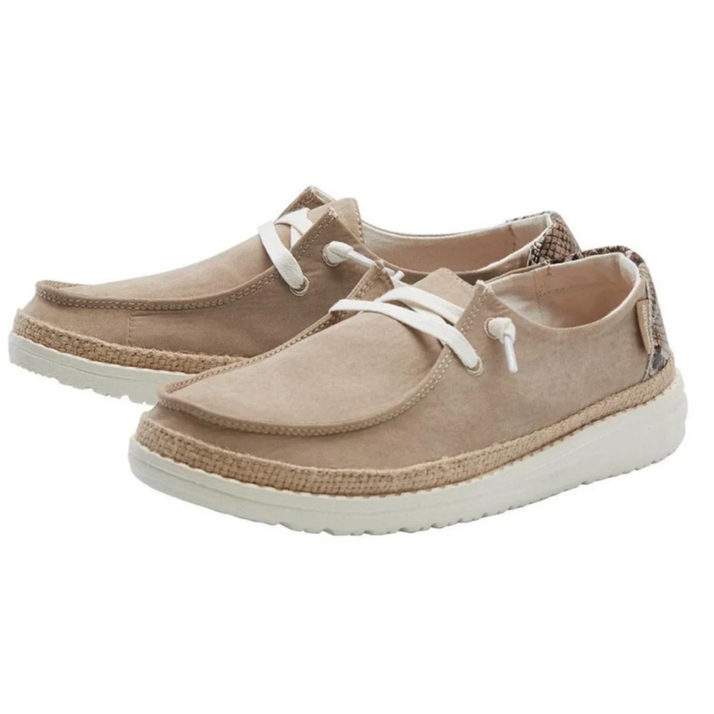 Hey Dude Wendy Python Brown Casual Shoe - Size 7